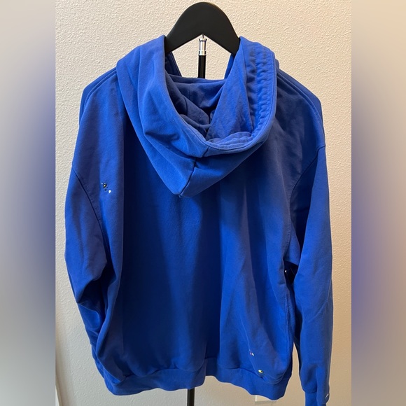 Nike Dri-FIT Pullover Basketball Men’s XL Splatter Paint Blue Hoodie - Picture 3 of 8